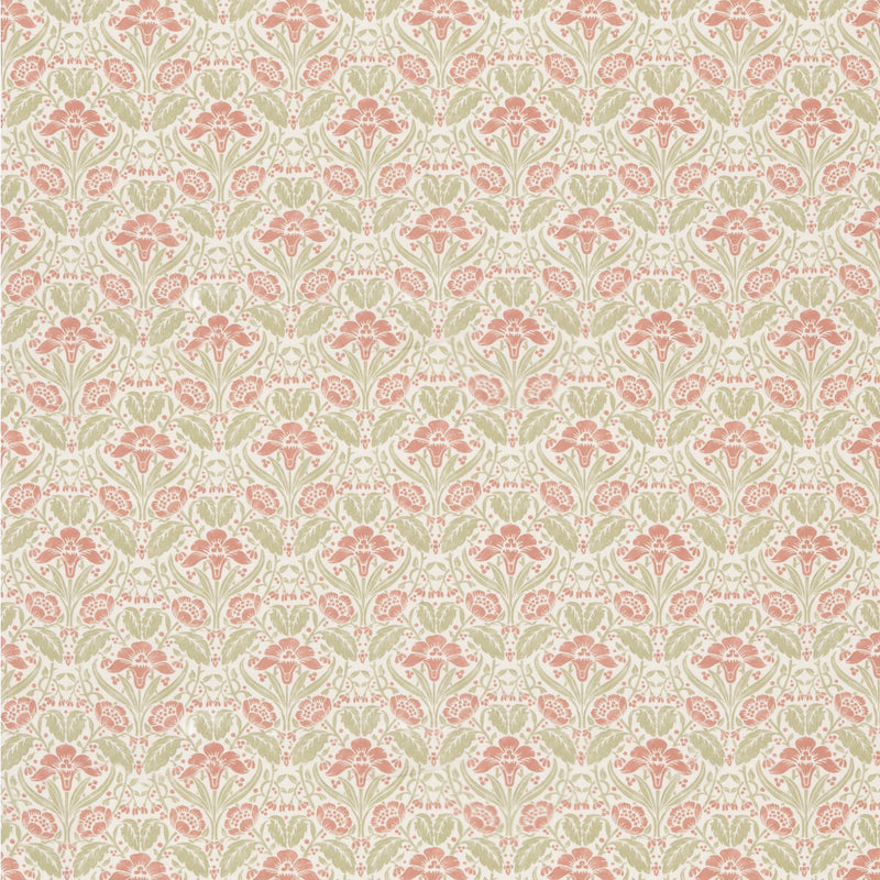 G P & J BAKER - IRIS MEADOW COTTON- PINK/GREEN - Fabric by the Yard PINK/GREEN