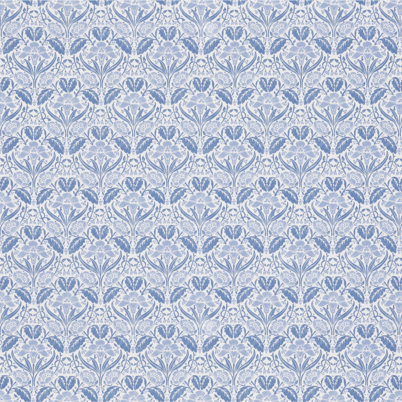 G P & J BAKER - IRIS MEADOW COTTON- BLUE - Fabric by the Yard BLUE