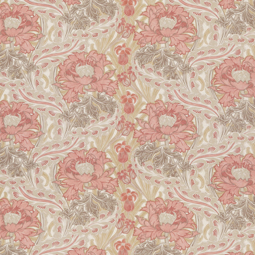 G P & J BAKER - BRANTWOOD COTTON- CORAL/SAND - Fabric by the Yard CORAL/SAND
