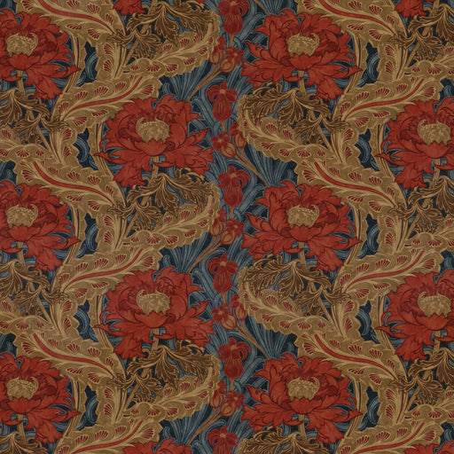G P & J BAKER - BRANTWOOD VELVET- RED/BLUE - Fabric by the Yard RED/BLUE