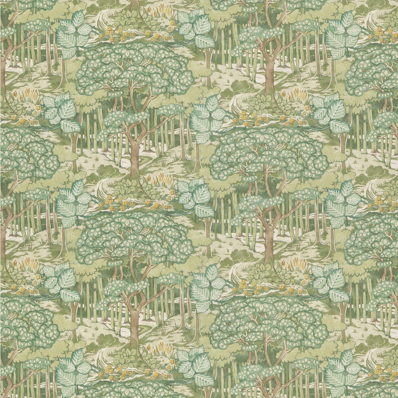 G P & J BAKER - RUSKIN COTTON- GREEN - Fabric by the Yard GREEN