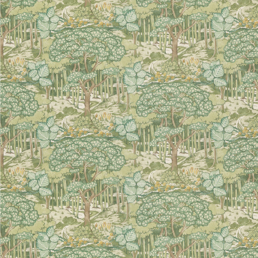 G P & J BAKER - RUSKIN COTTON- GREEN - Fabric by the Yard GREEN