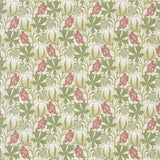 G P & J BAKER - PUMPKINS COTTON- CORAL/GREEN - Fabric by the Yard