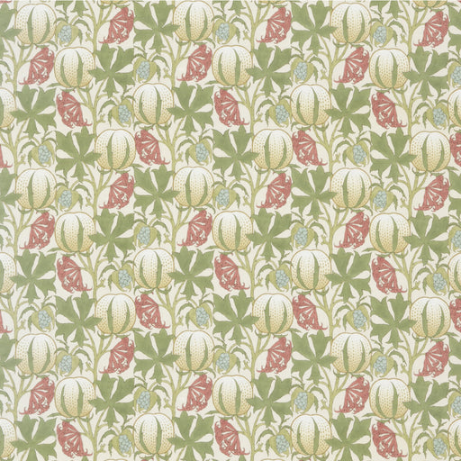 G P & J BAKER - PUMPKINS COTTON- CORAL/GREEN - Fabric by the Yard CORAL/GREEN