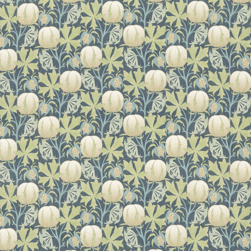 G P & J BAKER - PUMPKINS COTTON- GREEN/BLUE - Fabric by the Yard GREEN/BLUE