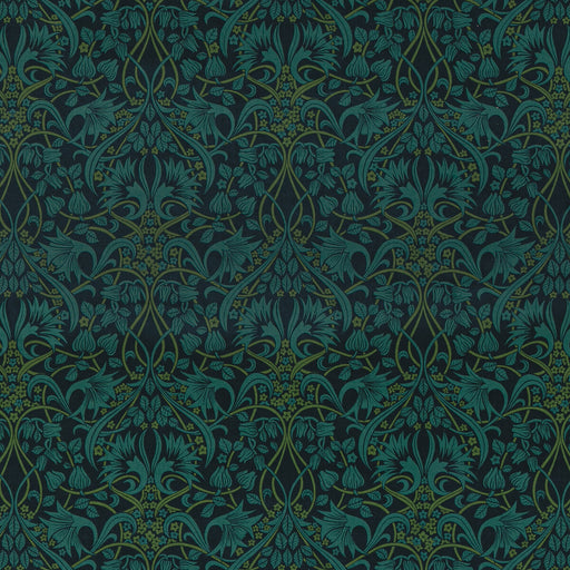 G P & J BAKER - FRITILLERIE VELVET- INDIGO/TEAL - Fabric by the Yard INDIGO/TEAL