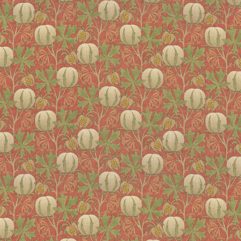 G P & J BAKER - PUMPKINS- RED/GREEN - Fabric by the Yard RED/GREEN