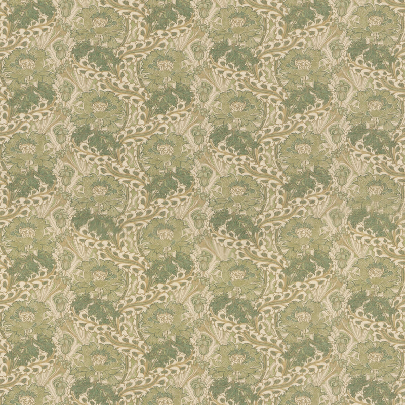 G P & J BAKER - LITTLE BRANTWOOD- GREEN - Fabric by the Yard GREEN