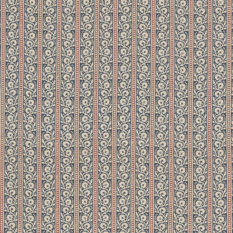 G P & J BAKER - BIBURY- INDIGO/RED - Fabric by the Yard INDIGO/RED