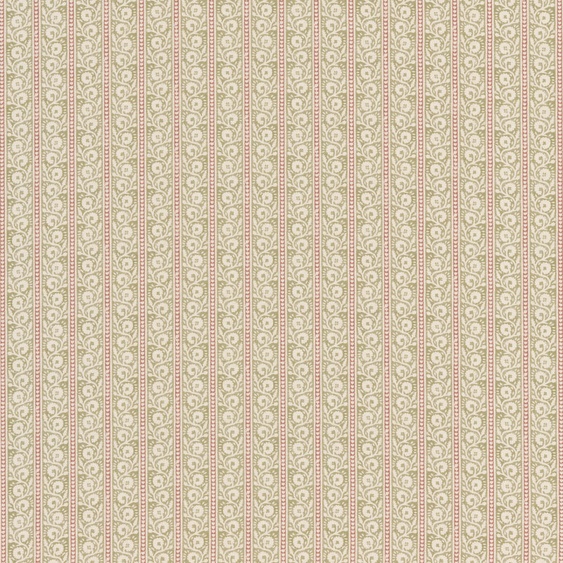 G P & J BAKER - BIBURY- GREEN/RED - Fabric by the Yard GREEN/RED
