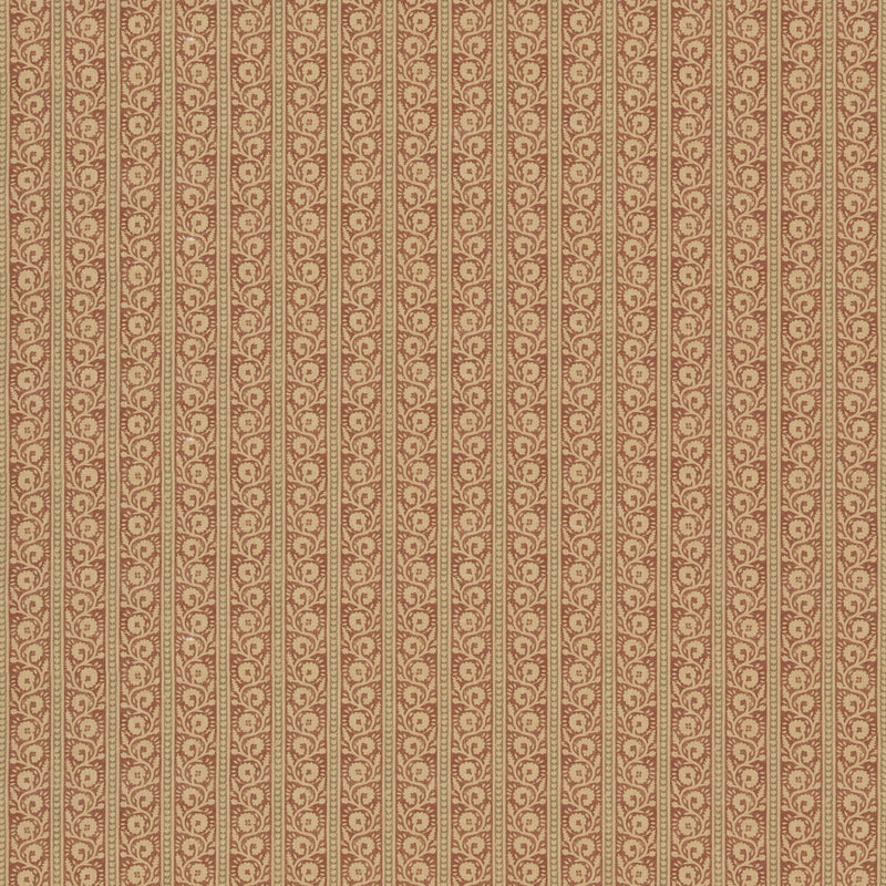 G P & J BAKER - BIBURY- RED/OLIVE - Fabric by the Yard RED/OLIVE