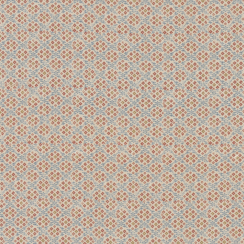 G P & J BAKER - GRANTLY- INDIGO/RED - Fabric by the Yard INDIGO/RED