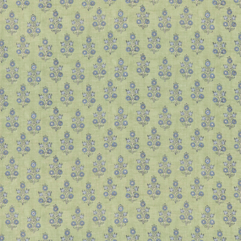 G P & J BAKER - POPPY SPRIG- GREEN/BLUE - Fabric by the Yard GREEN/BLUE
