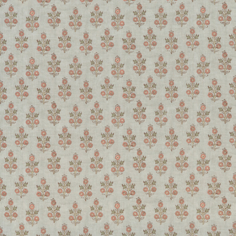 G P & J BAKER - POPPY SPRIG- AQUA/BLUSH - Fabric by the Yard AQUA/BLUSH