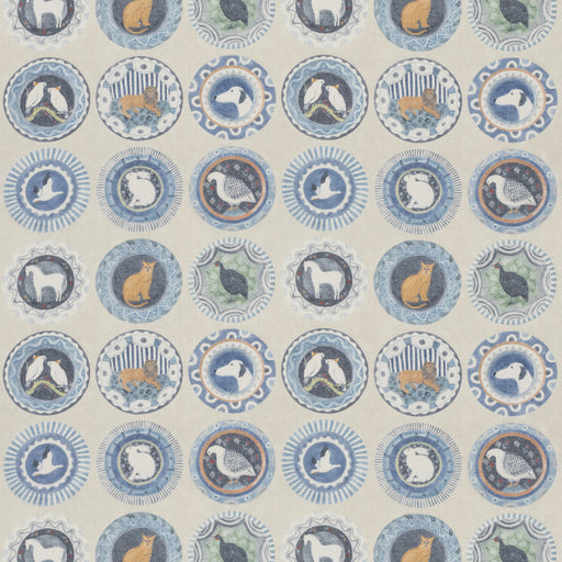 G P & J BAKER - ROBINA'S DINNER PARTY- BLUE - Fabric by the Yard BLUE