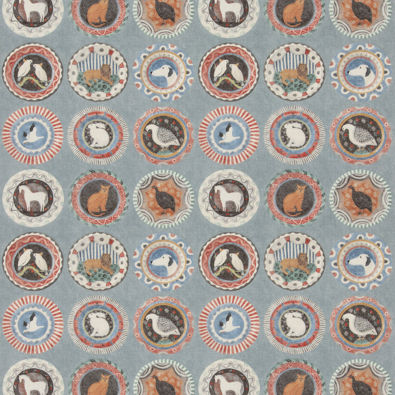G P & J BAKER - ROBINA'S DINNER PARTY- TEAL - Fabric by the Yard TEAL