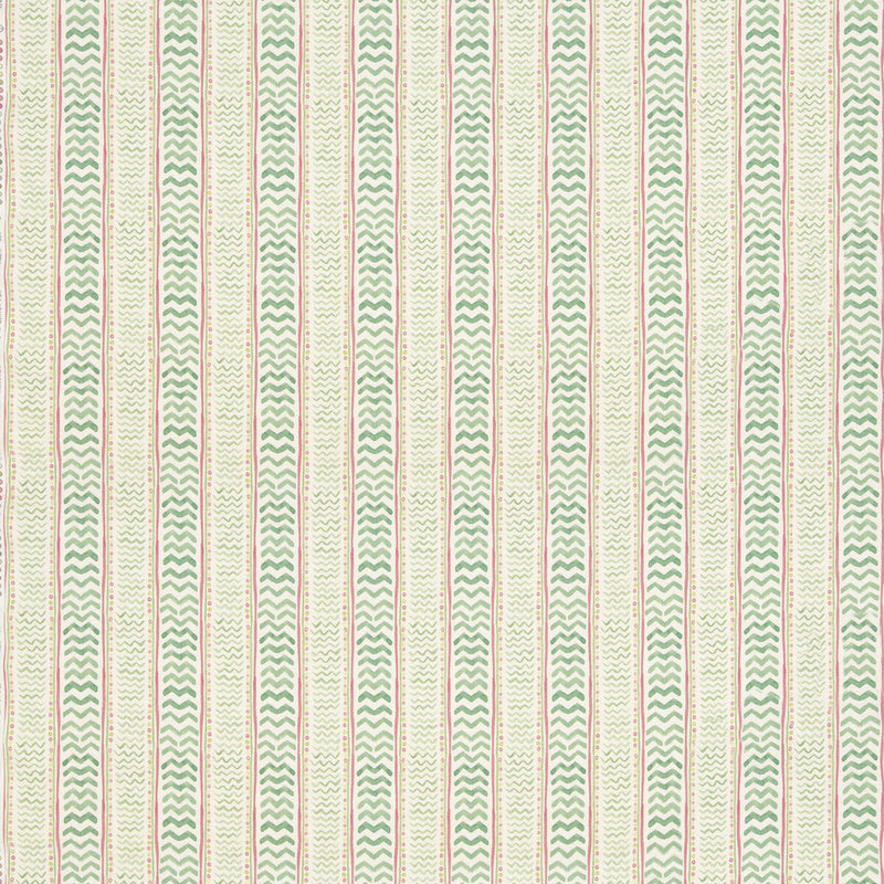 G P & J BAKER - WRIGGLE ROOM- GREEN/PINK - Fabric by the Yard GREEN/PINK