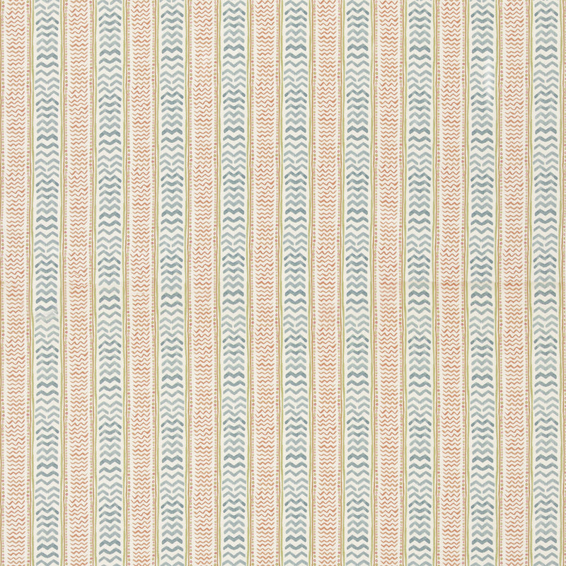 G P & J BAKER - WRIGGLE ROOM- TEAL/SPICE - Fabric by the Yard TEAL/SPICE