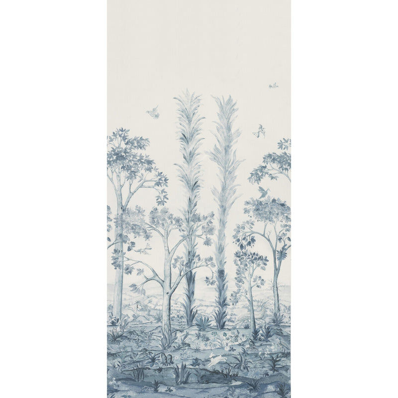 G P & J BAKER - TALL TREES PRINTED PANEL- DELFT BLUE - Fabric by the PANEL DELFT BLUE