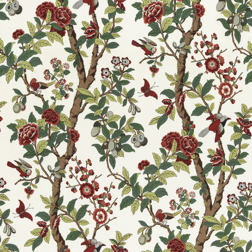 G P & J BAKER - ELDON- DOCUMENT RED/GREEN - Fabric by the Yard DOCUMENT RED/GREEN