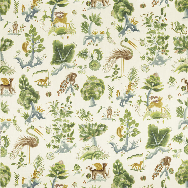 G P & J BAKER - GERTRUDE- EMERALD/BLUE - Fabric by the Yard EMERALD/BLUE