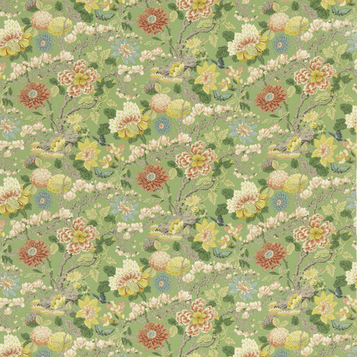 G P & J BAKER - LITTLE MAGNOLIA- EMERALD - Fabric by the Yard EMERALD
