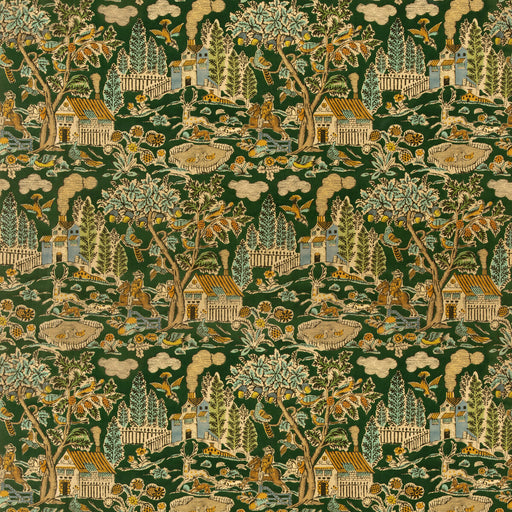 G P & J BAKER - HOME PARK VELVET- ROYAL GREEN - Fabric by the Yard ROYAL GREEN