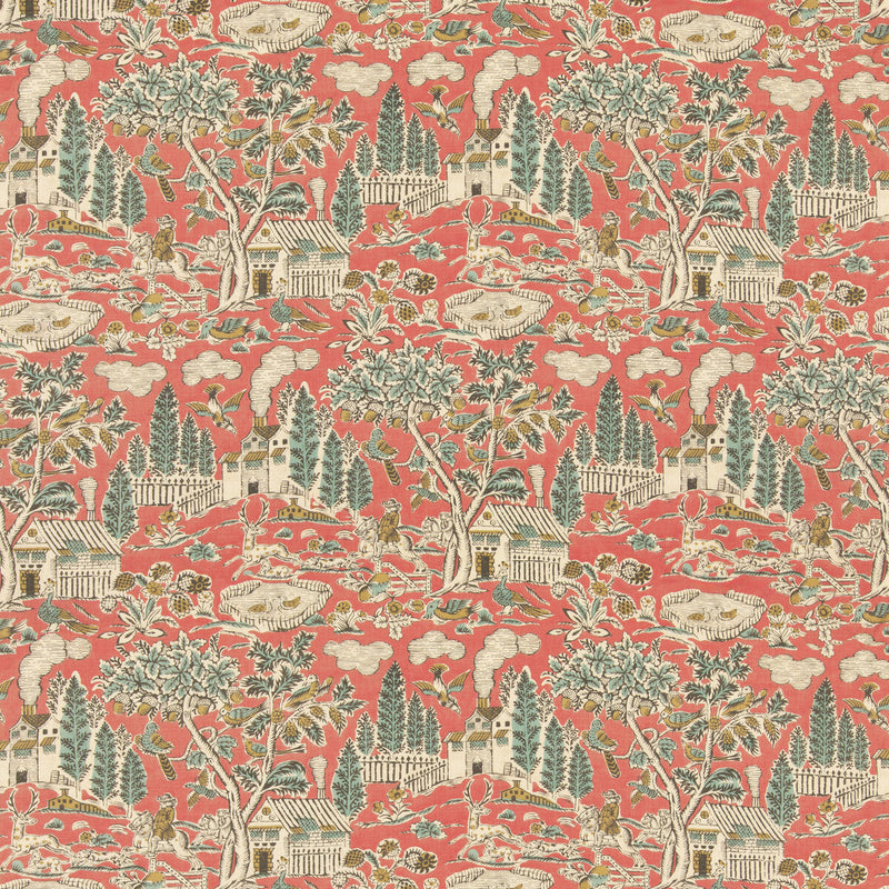 G P & J BAKER - HOME PARK- OLD RED - Fabric by the Yard OLD RED