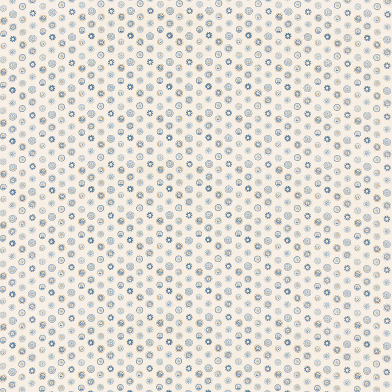 G P & J BAKER - COURT BUTTONS- BLUE - Fabric by the Yard BLUE
