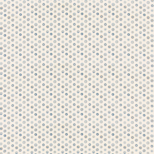 G P & J BAKER - COURT BUTTONS- BLUE - Fabric by the Yard BLUE