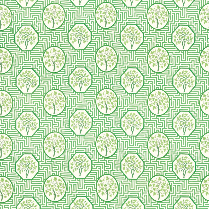 G P & J BAKER - ROYAL MAZE- ROYAL GREEN - Fabric by the Yard ROYAL GREEN