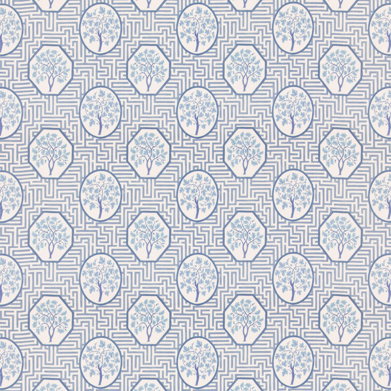 G P & J BAKER - ROYAL MAZE- ROYAL BLUE - Fabric by the Yard ROYAL BLUE