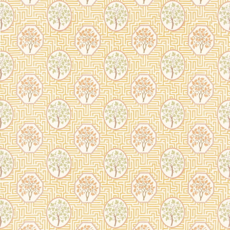 G P & J BAKER - ROYAL MAZE- OCHRE - Fabric by the Yard OCHRE