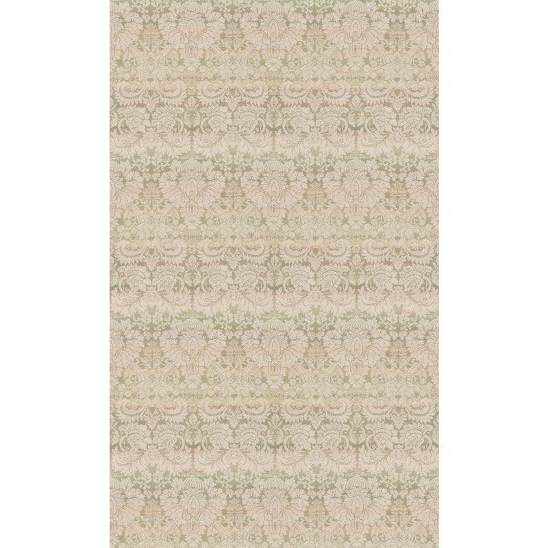G P & J BAKER - QUEEN'S DAMASK- GREEN - Fabric by the Yard GREEN