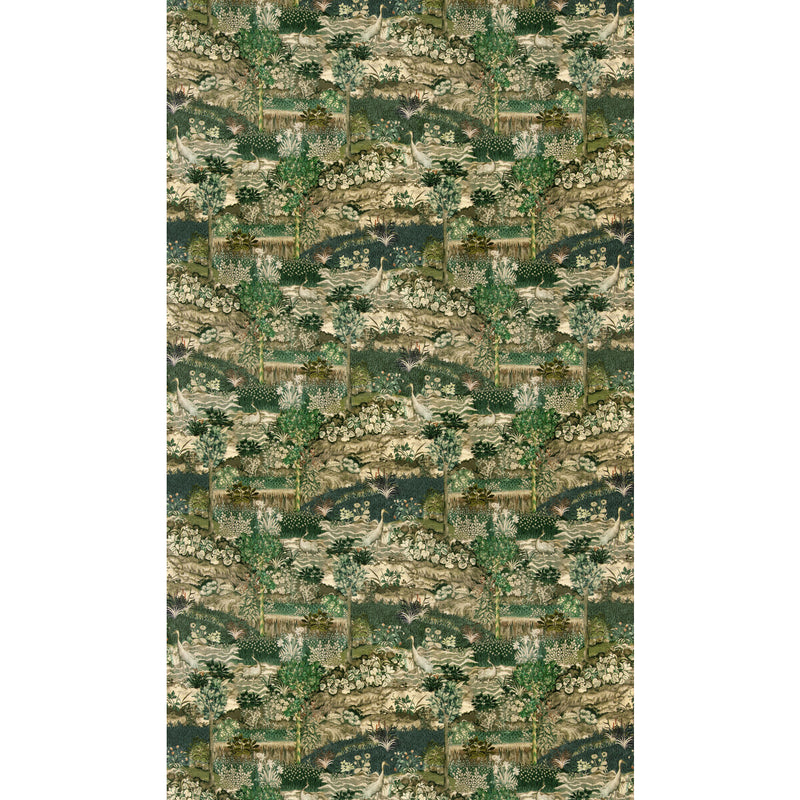 G P & J BAKER - PALACE TAPESTRY VELVET- ROYAL GREEN - Fabric by the Yard ROYAL GREEN
