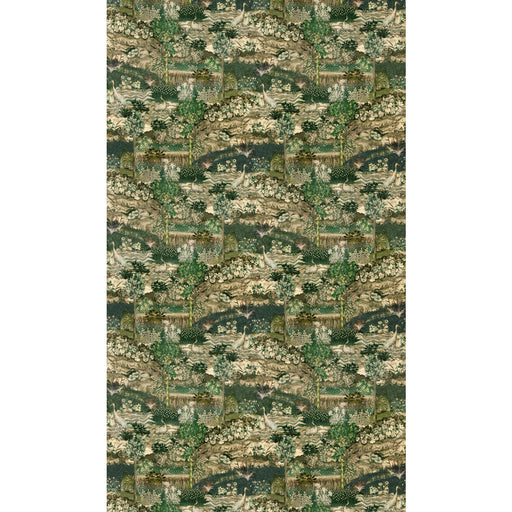G P & J BAKER - PALACE TAPESTRY VELVET- ROYAL GREEN - Fabric by the Yard ROYAL GREEN