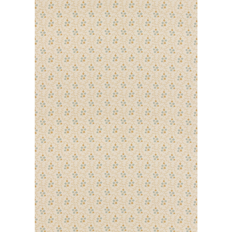 G P & J BAKER - POSY- OCHRE/BLUE - Fabric by the Yard OCHRE/BLUE