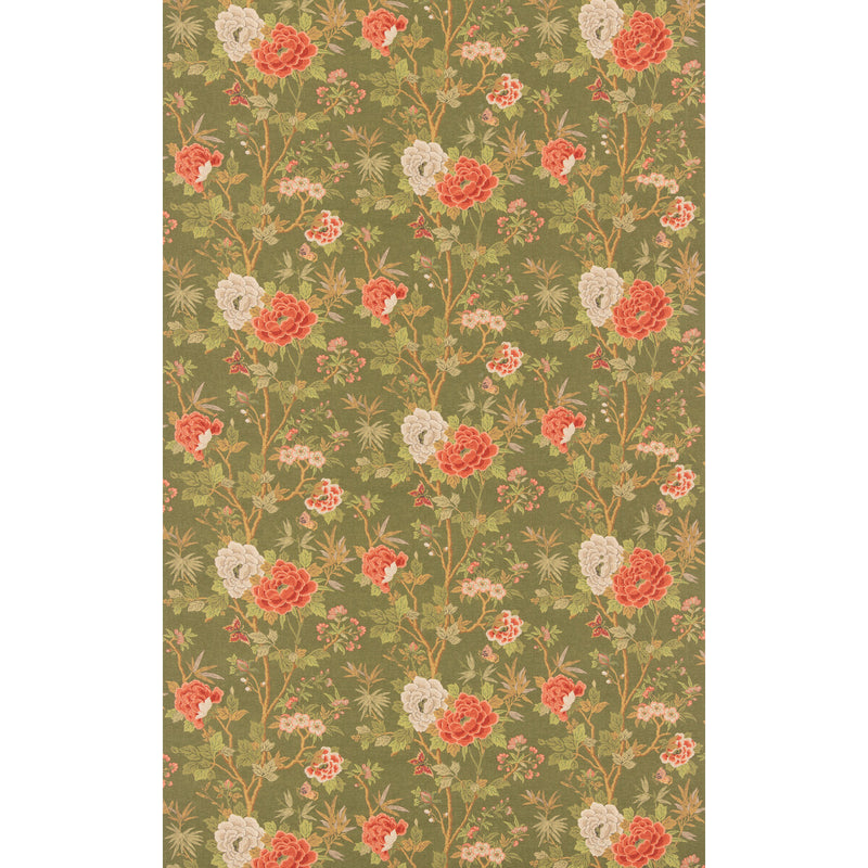 G P & J BAKER - CANTON- OLIVE - Fabric by the Yard OLIVE