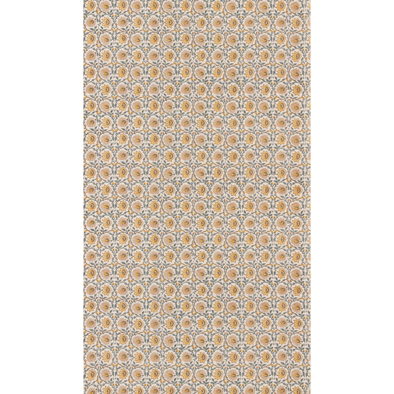 G P & J BAKER - CECILY- OCHRE/TEAL - Fabric by the Yard OCHRE/TEAL