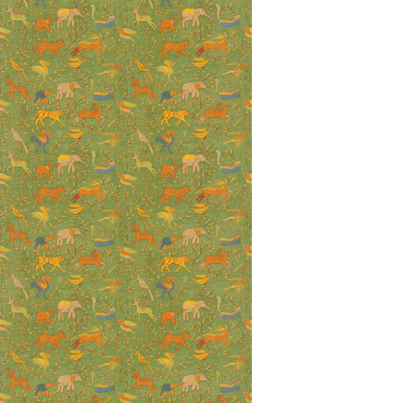 G P & J BAKER - NOAH'S ARK- GREEN - Fabric by the Yard GREEN