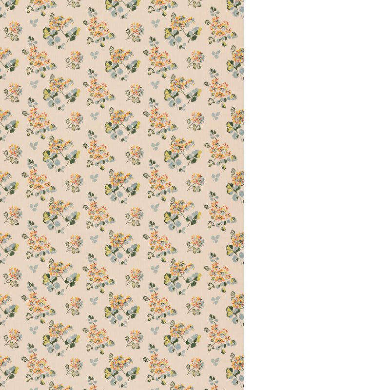 G P & J BAKER - FOREST FLOWER- TEAL/SPICE - Fabric by the Yard TEAL/SPICE