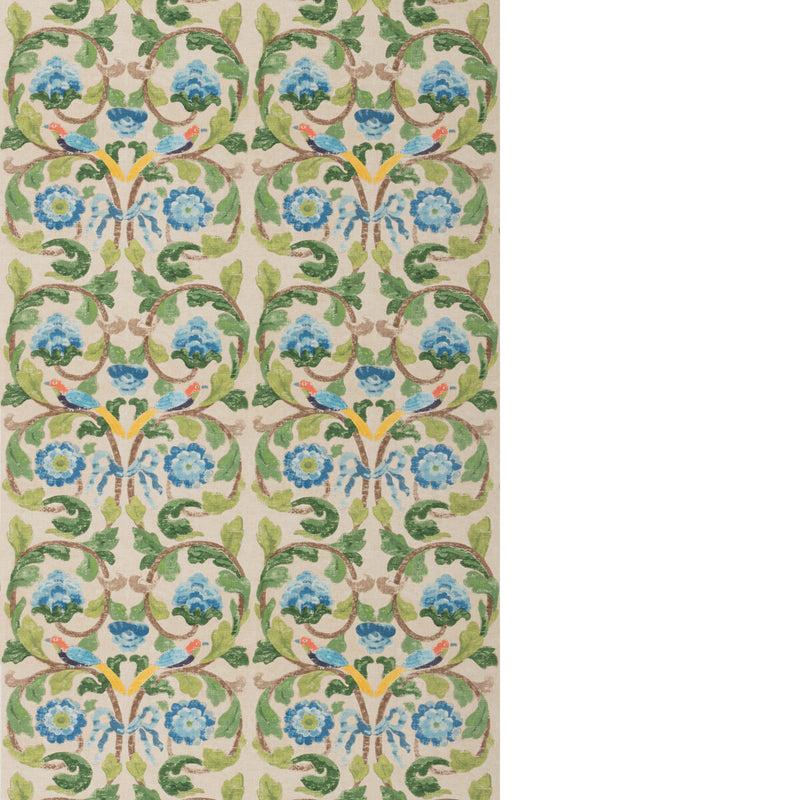 G P & J BAKER - TUDOR ROSE- BLUE/GREEN - Fabric by the Yard BLUE/GREEN