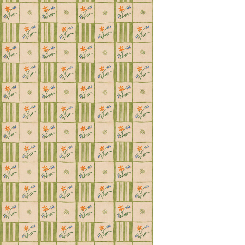 G P & J BAKER - FORGET-ME-NOT- GREEN - Fabric by the Yard GREEN