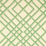 BRUNSCHWIG & FILS - TREILLAGE SIDEWALL- CELADON ON OFF-WHITE - Wallcovering by the Roll