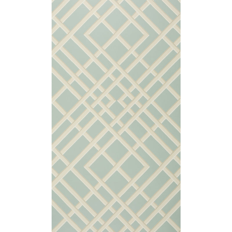BRUNSCHWIG & FILS - TREILLAGE SIDEWALL- GLACIER - Wallcovering by the Roll GLACIER