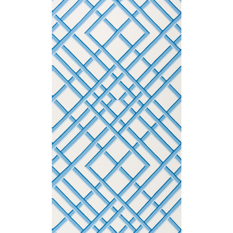 BRUNSCHWIG & FILS - TREILLAGE SIDEWALL- BLUE - Wallcovering by the Roll BLUE