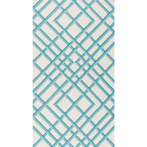 BRUNSCHWIG & FILS - TREILLAGE SIDEWALL- AQUA - Wallcovering by the Roll AQUA