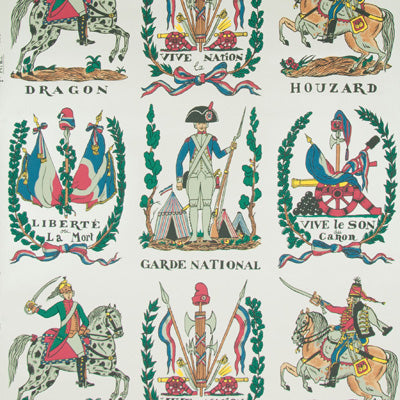 BRUNSCHWIG & FILS - BATTLE OF VALMY 1792- MULTI ON WHITE VINYL - Wallcovering by the Roll - BR-60311_01