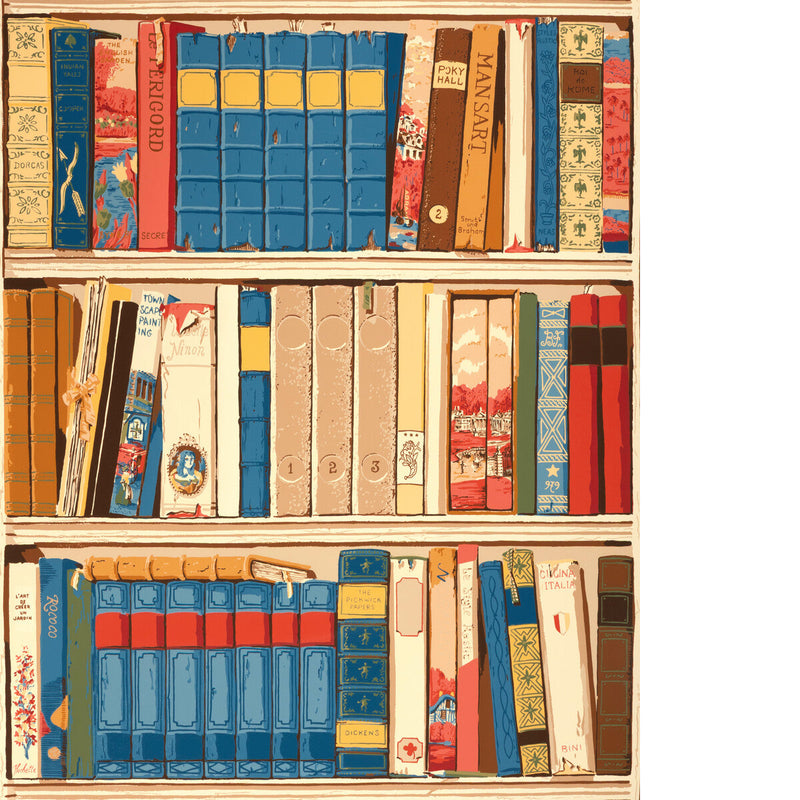 BRUNSCHWIG & FILS - BIBLIOTHEQUE - RED/BLUE - Wallpaper By The ROLL