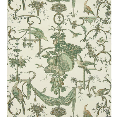 BRUNSCHWIG & FILS - KININVIE- LEAF ON WHITE - Wallcovering by the Roll - BR-69365_432